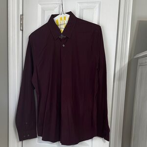 Express Deep Burgundy Men's Dress Shirt 1MX